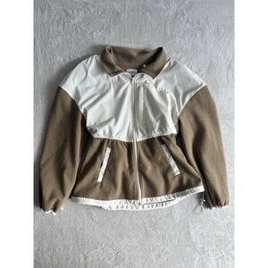 7 Diamonds Restoration Full Zip Womens M Khaki Combo Gorpcore Preppy Athletic